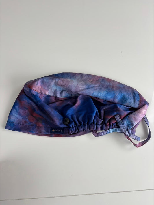 [Satin-lined + Sweatband] Bouffant Scrub Cap - Tie Dye