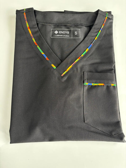 Ohemaa Women Scrub Top - Black