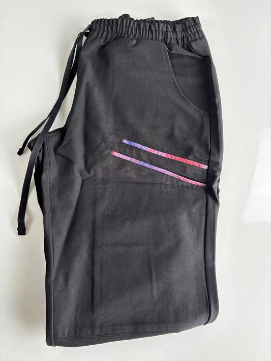 Tie Dye Women Scrub Joggers - Black