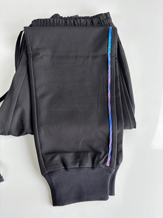 Tie Dye Women Scrub Joggers - Black