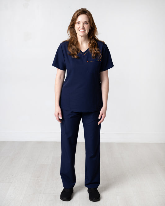 Heritage Pop Women's Scrub Pants - Navy