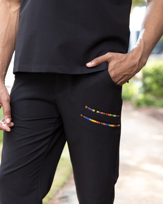 Heritage Pop Men's Scrub Joggers - Black 🌈