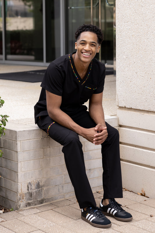 Heritage Pop Men's Scrub Pants - Black 🌈